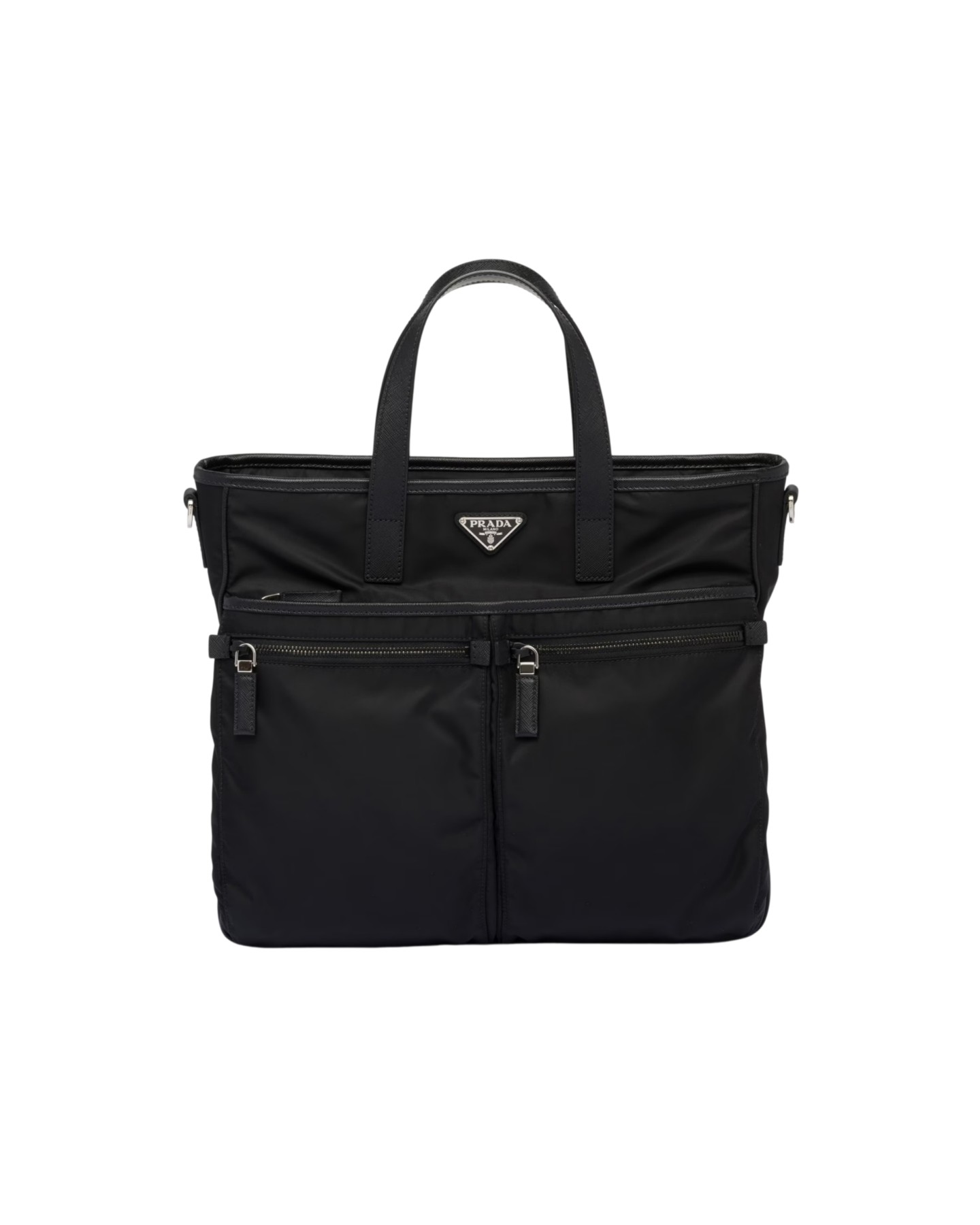 2VG860 Re-Nylon And Saffiano Leather Tote Bag