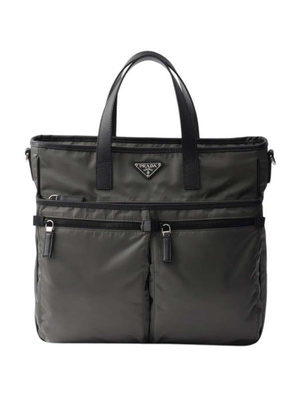 2VG860 Re-Nylon And Saffiano Leather Tote Bag
