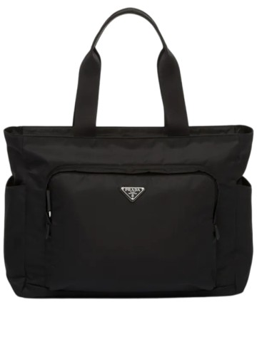 2VG097 Re-Nylon And Saffiano Leather Tote Bag