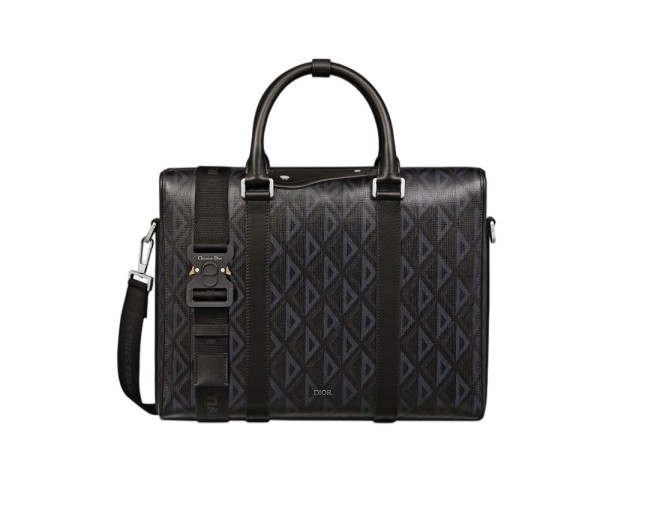 1ADBR166CDP Lingot Diamond Print Leather Messenger Bag