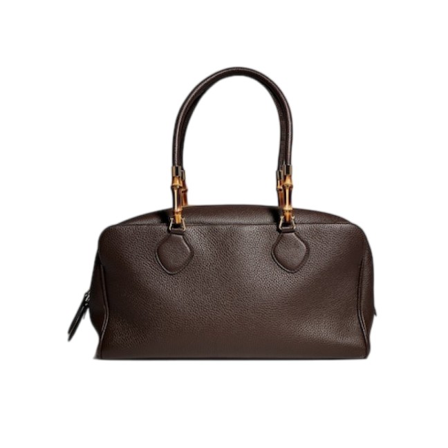 Large boston bag with bamboo